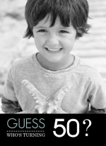 Black Trifold Guess Who Birthday Invite