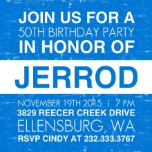 Blue News Flash 50th Birthday Invitation