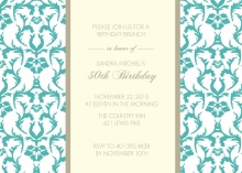 Turquoise and Texture 50th Birthday Invitation