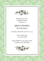 Simple Elegant Flower 50th Birthday Invitation