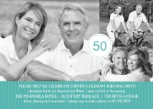 Turquoise Celebration 50th Birthday Invitation