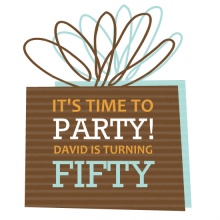 Brown Present Birthday Party Invite