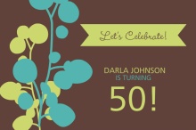 Modern Flower 50th Birthday Party Invite