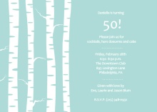 Birch Trees Winter Birthday Party Invite