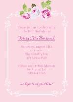 Pink Floral  60th Birthday Invite