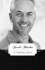 Black and White Masculine 60th Birthday Invitation