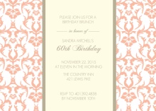 Peach and Texture 60th Birthday Invitation