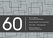 Grey Squares 60th Birthday Invitation