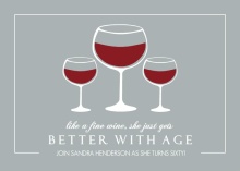 Fine Wine 60th Birthday Invitation