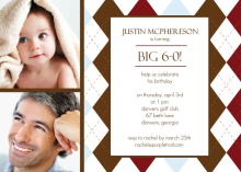 Two Photo Sixtieth Birthday Invitation