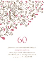 Pink Floral 60th Birthday Party Invitation