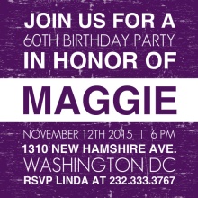 Purple News Flash 60th Birthday Invitation