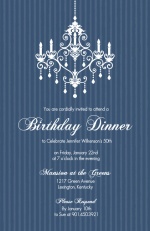Elegant Chandelier Red Birthday Party Invitation