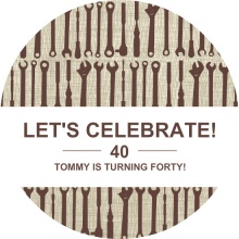 Brown Tools 40th Birthday Invitation