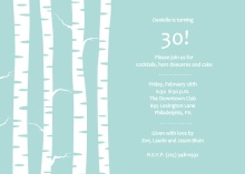 Birch Trees Winter Birthday Party Invite