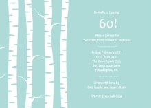 Birch Trees Winter 60th Birthday Invite