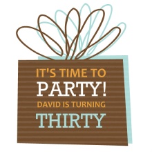 Brown Package Thirty Birthday Party Invite