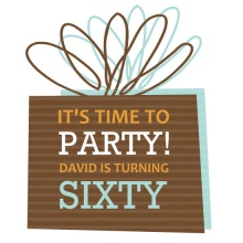 Brown Present Birthday Party Invite