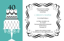 Fancy Cake Formal 40th Birthday Invite