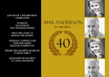 Golden Timeline 40th Birthday Invitation