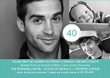 Turquoise Celebration 40th Birthday Invitation