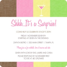Cosmo Pink Drink 30th Birthday Invitation