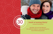 White Circles Holiday Birthday Invitation