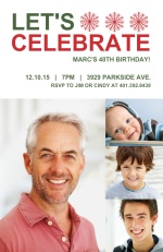 Photo Timeline Holiday Birthday Invitation