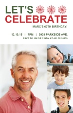 Baby Photos Holiday 60th Birthday Invitation