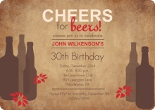 Cheers for Beers Holiday Birthday Party Invite