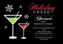 Holiday Cheer Martini 50th Birthday Card