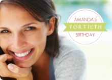 Circle and Banner Holiday Birthday Invitation
