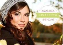 Circle and Banner Holiday Birthday Invitation