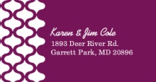 Purple and White Pattern Address Label