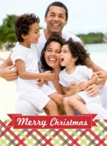 Red and Green Gingham Christmas Photo Card