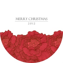 Red Christmas Flowers  Christmas Card