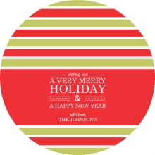 Red and Green Stripes Modern Holiday Card
