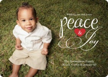 Peace & Joy Heart Christmas Photo Card