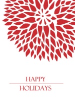 Red Elegant Mums Holiday Card