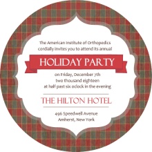 Plaid Business Holiday Party Invite