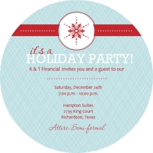 Ice Blue Circle Business Holiday Party Invite