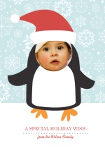 Penguin Winter Photo Cut Out Holiday Card