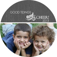 Gray Wood Grain Good Tidings New Year Card