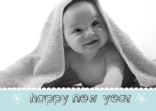 Blue Scalopped New Year Calendar Card