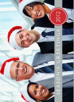 Red and Grey Business Calendar Holiday Card