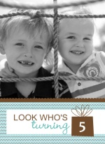 Twins Birthday Party Quad Fold Invite