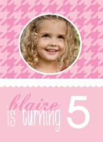 All Pink Houndstooth Birthday Invitations