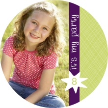 Its My Party Green and Purple Birthday Invitations