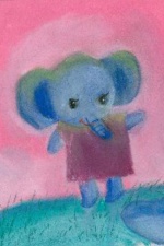 Cute Baby Elephant Artist Card