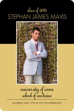 Gold and Black Framed Grad Announcement